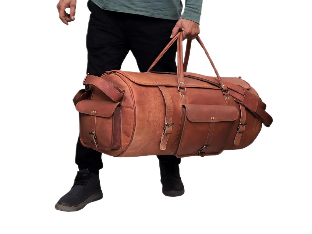 VINTAGE MAX ADVENTURE Resväska i läder med ryggsacksfunktion. Unisex 30"