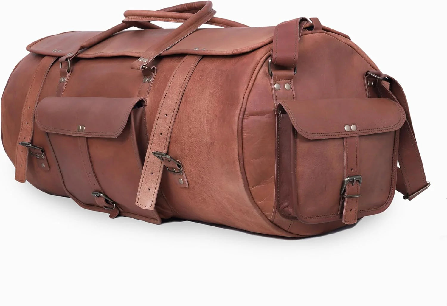 VINTAGE MAX ADVENTURE Resväska i läder med ryggsacksfunktion. Unisex 30"