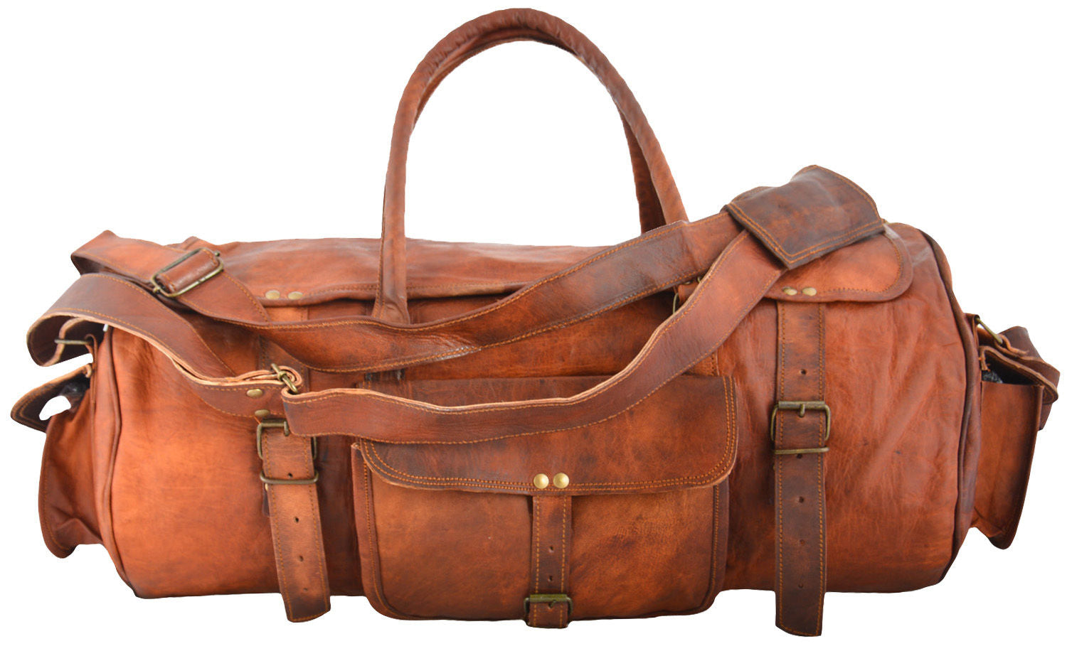 VINTAGE MAX ADVENTURE Resväska i läder med ryggsacksfunktion. Unisex 30"