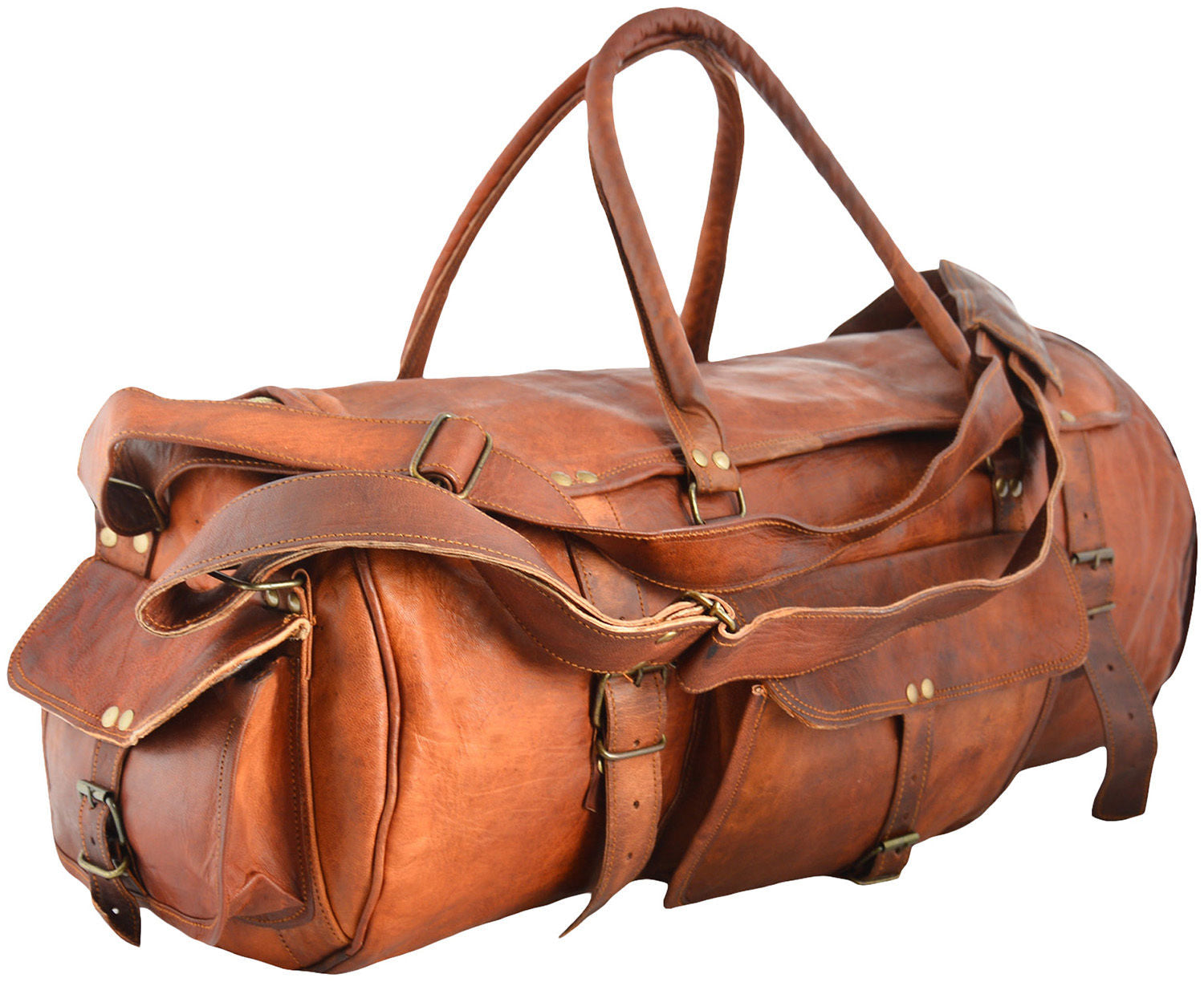 VINTAGE MAX ADVENTURE Resväska i läder med ryggsacksfunktion. Unisex 30"