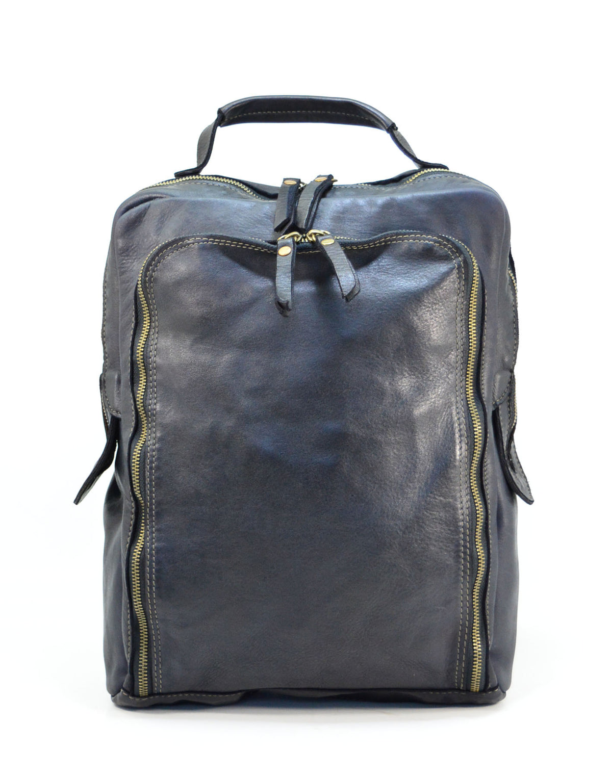 Läderryggsäck för stad 2-i-1 med laptopfack – svart