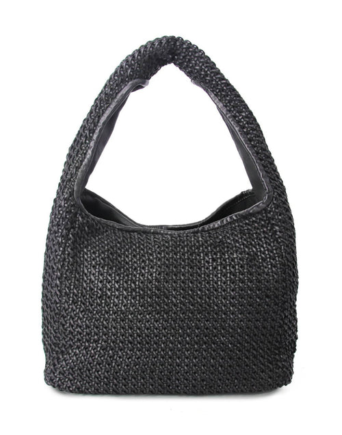 Acuera intrecciato 2 ● Pleciona, skórzana damska torba na ramię - worek Hobo