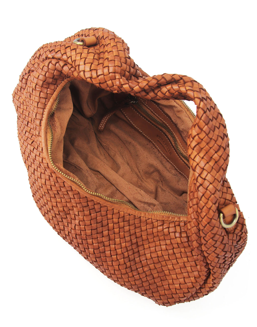 Italian woven women's Hobo shoulder bag urban A4 - interior
