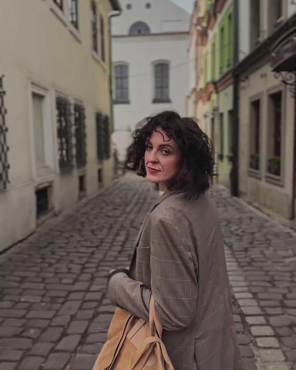 TREVISO Sue. Damska torba na ramię TOTE BAG z włoskiego zamszu