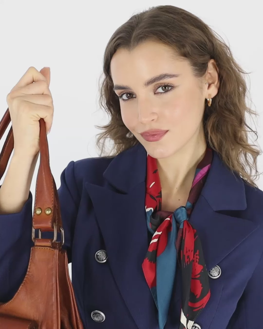 Giulia. Stylish women's leather shoulder bag with two compartments