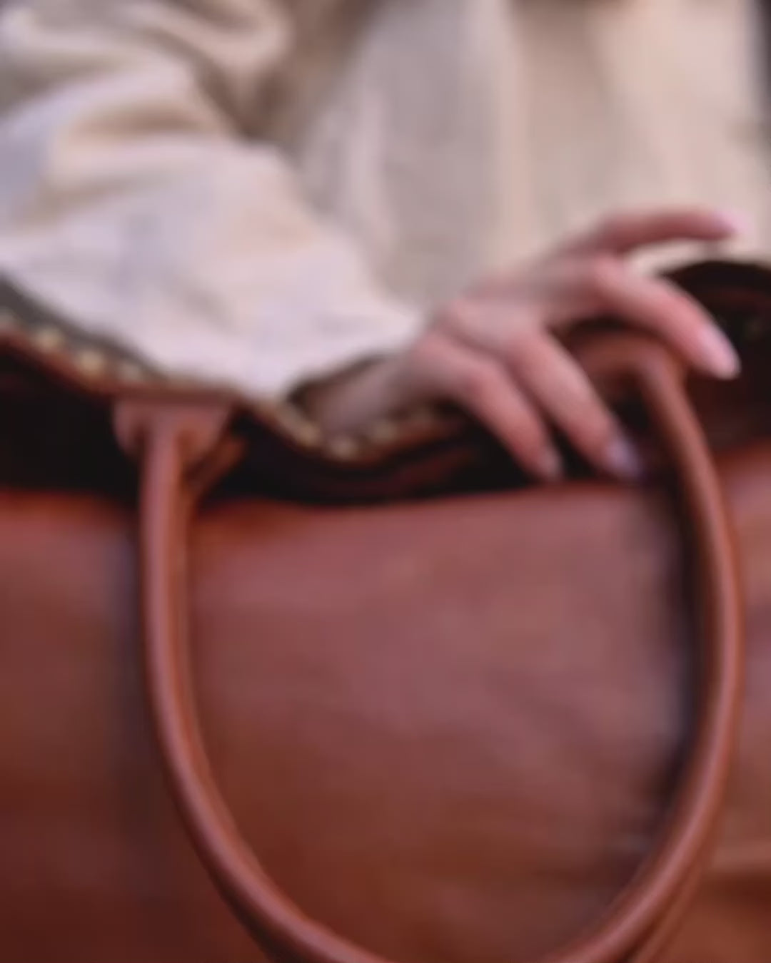 (outlet) Cassalle. Stor läderväska med axelrem, A4 XL, Boho