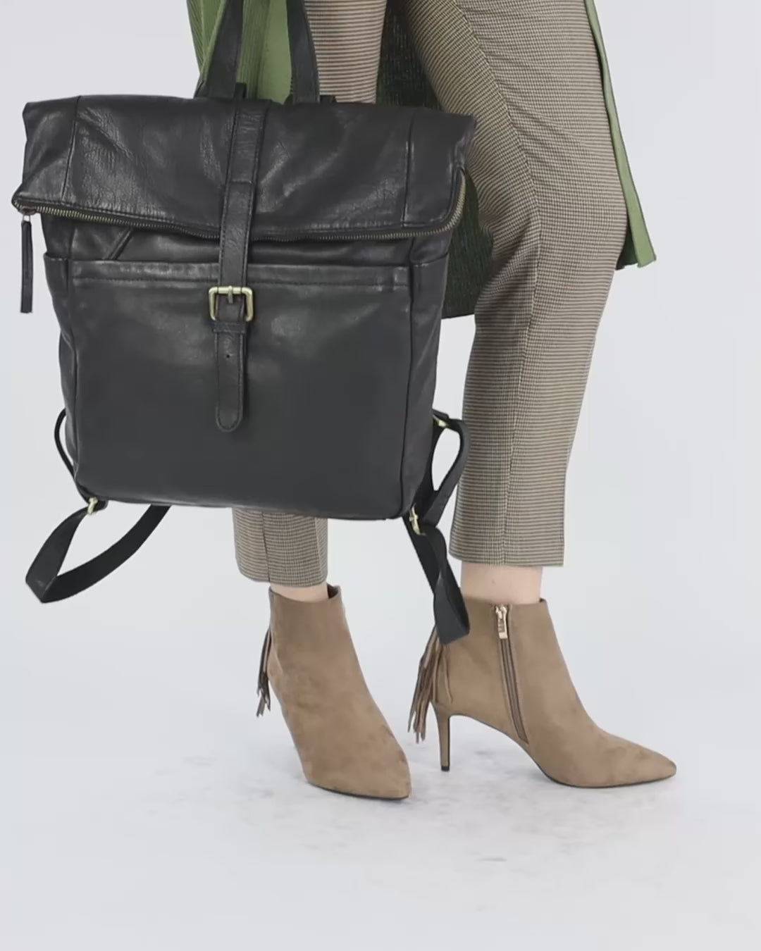 Marconi klassisk läderryggsäck unisex med laptopficka