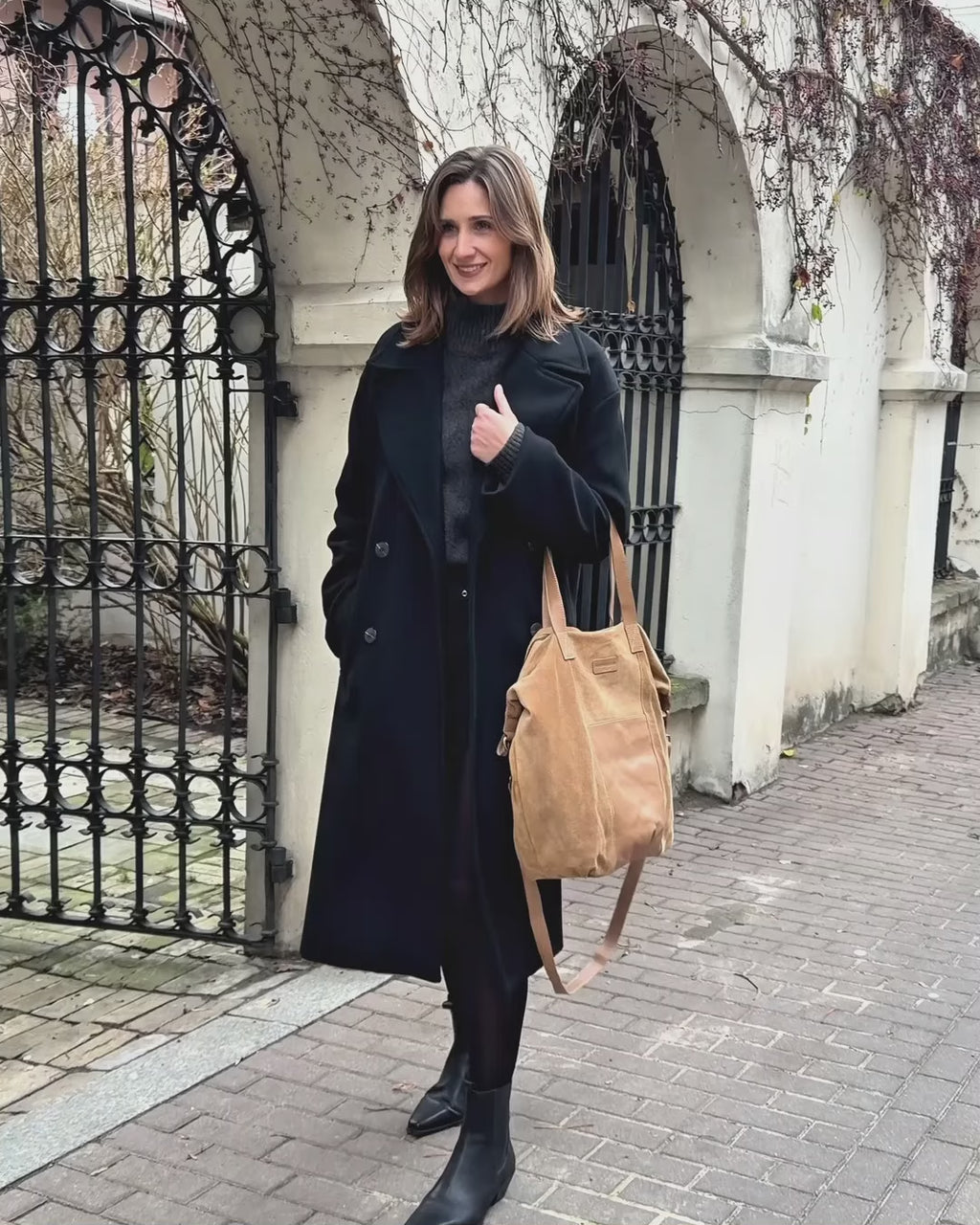 CANDINI GRANDE Sue. Women's shoulder bag made of Italian suede