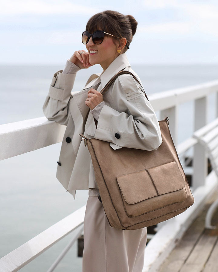 Carrara Tote. Italian Leather Women's Tote Shopper Bag A4 