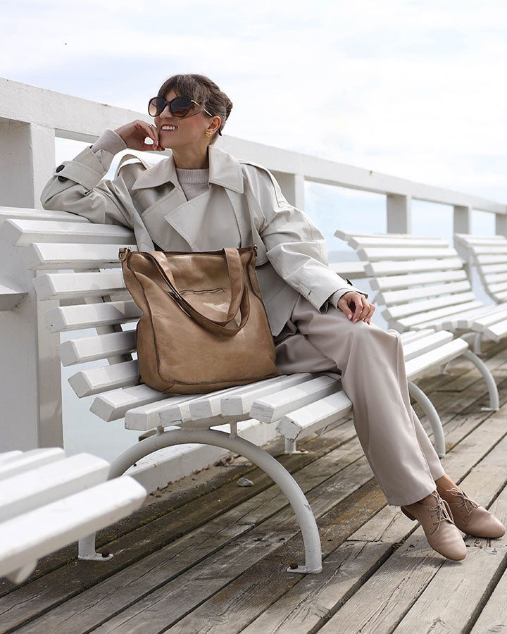 Carrara Tote. Italian Leather Women's Tote Shopper Bag A4 