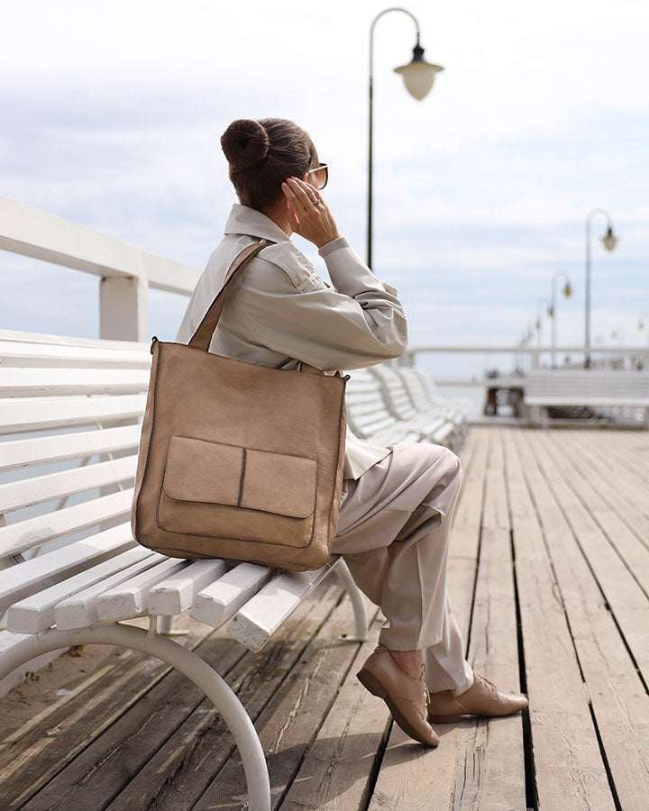 Carrara Tote. Italian Leather Women's Tote Shopper Bag A4 
