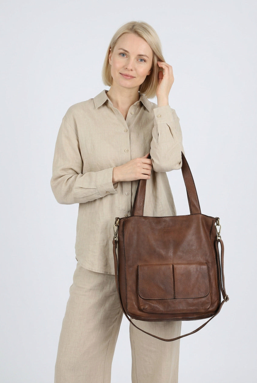 Carrara Tote. Italian Leather Women's Tote Shopper Bag A4 