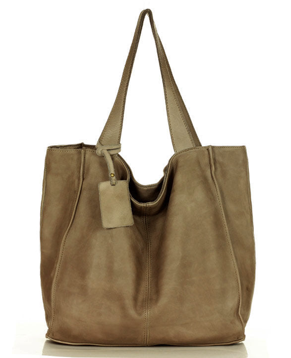 Cancio ● Leather women's shopper bag A4 XL