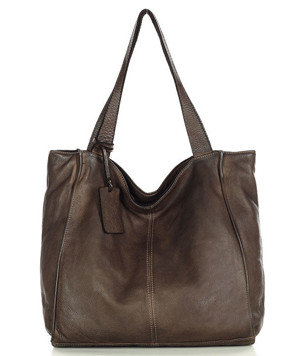 Cancio ● Leather women's shopper bag A4 XL