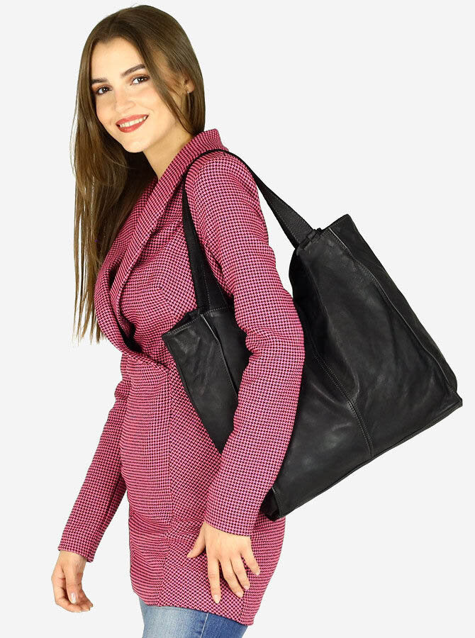 Cancio ● Skórzana torba damska typu shopper A4 XL