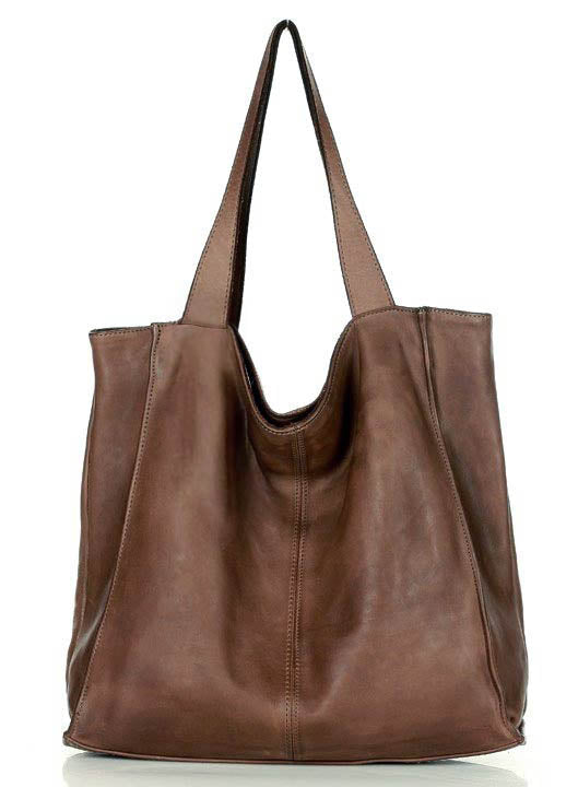 Cancio ● Leather women's shopper bag A4 XL