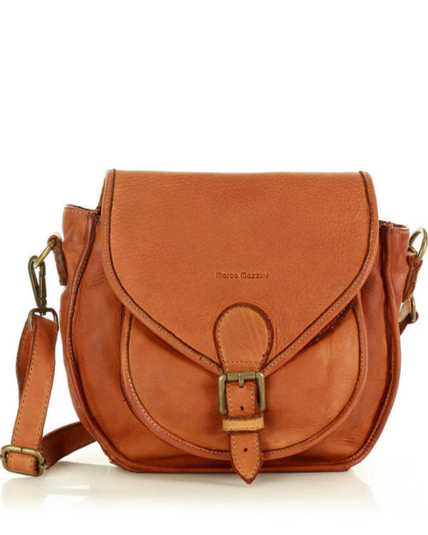 Luca Vintage. Klassisk saddelväska - crossbodyväska i läder i vintagestil.