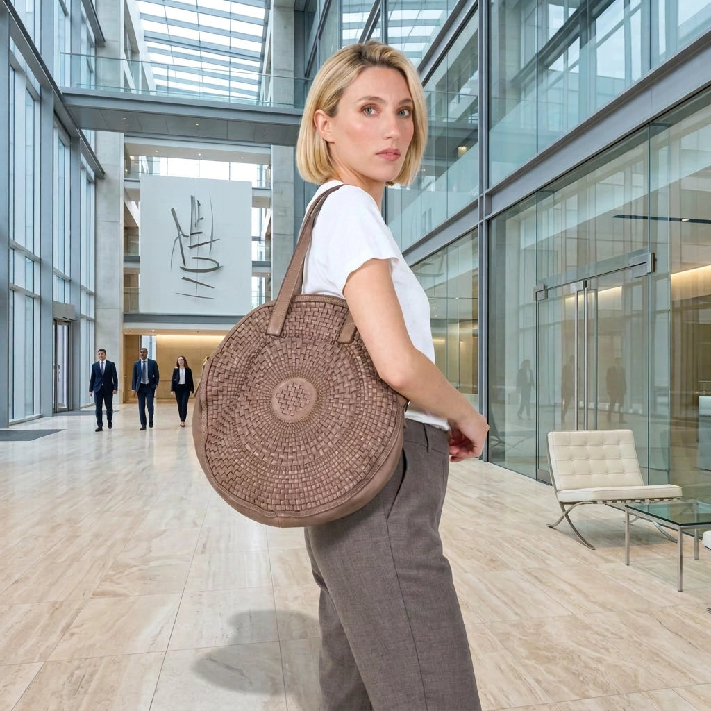 Sac à main - sac porté épaule en cuir pour femme avec bandoulière amovible porté à l'épaule au travail et au bureau
