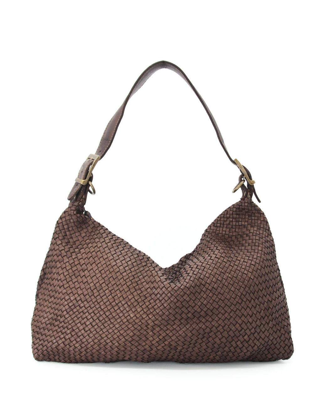 women's Hobo bag made of Italian calf leather, brown