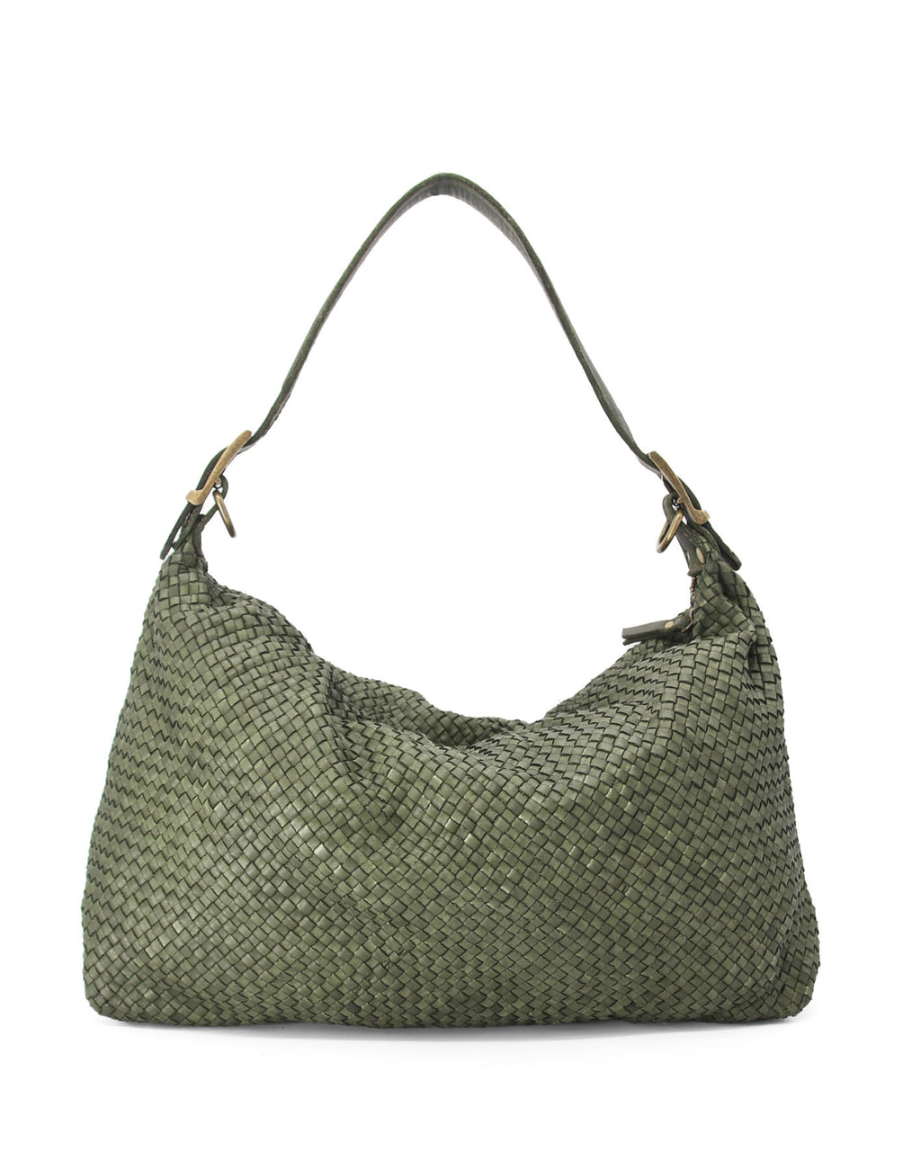 women's Hobo bag made of Italian calf leather in green