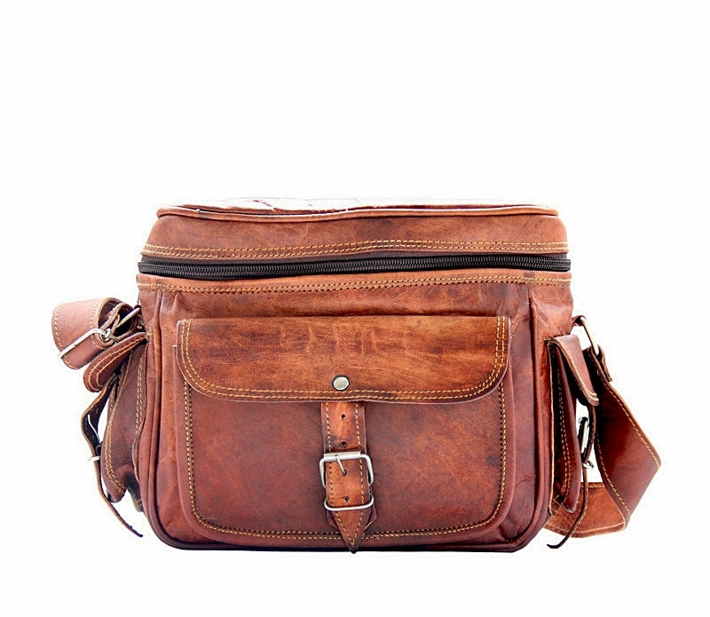 Leather camera bag. Vintage leather