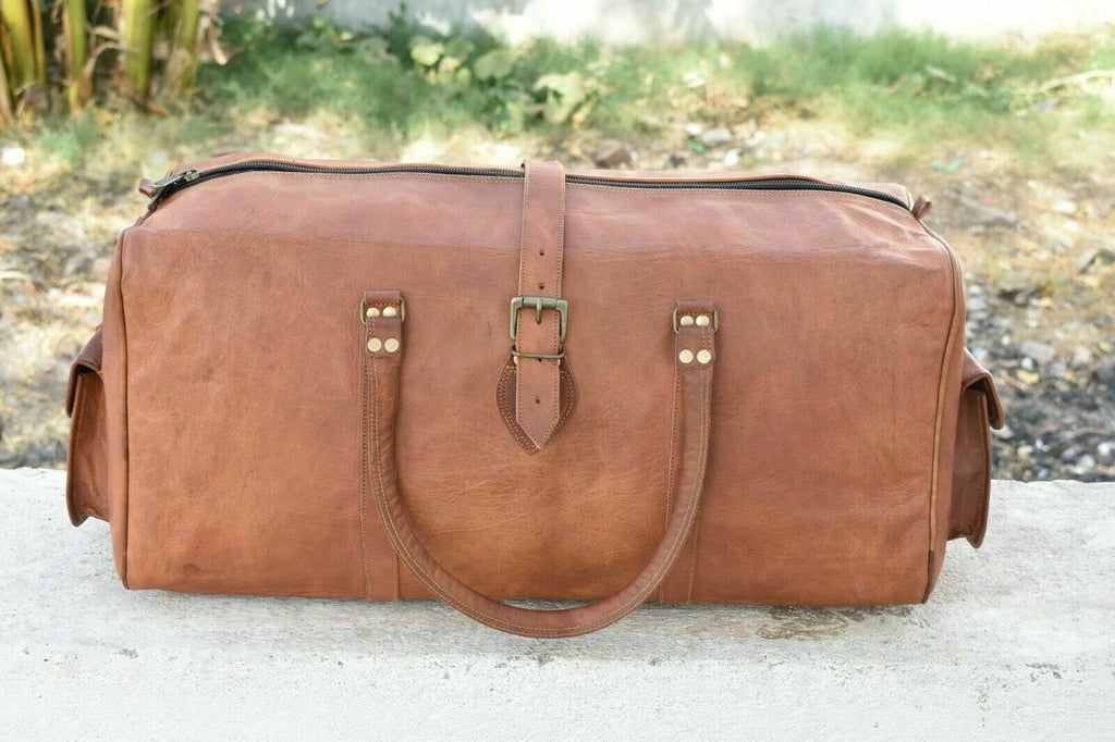 BERBER VINTAGE 30" Stor läderreseväska handbagageväska weekendväska Unisex
