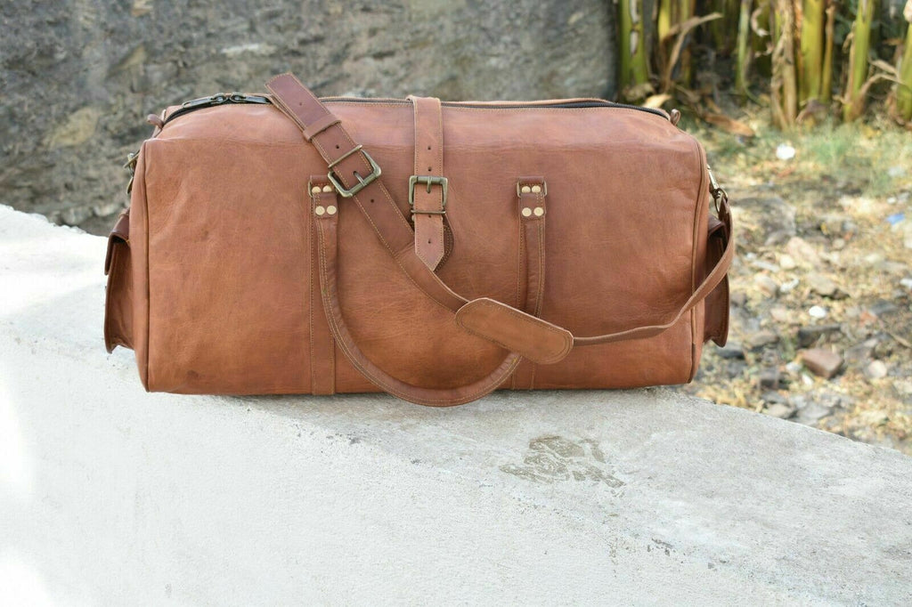 BERBER VINTAGE 30" Stor läderreseväska handbagageväska weekendväska Unisex