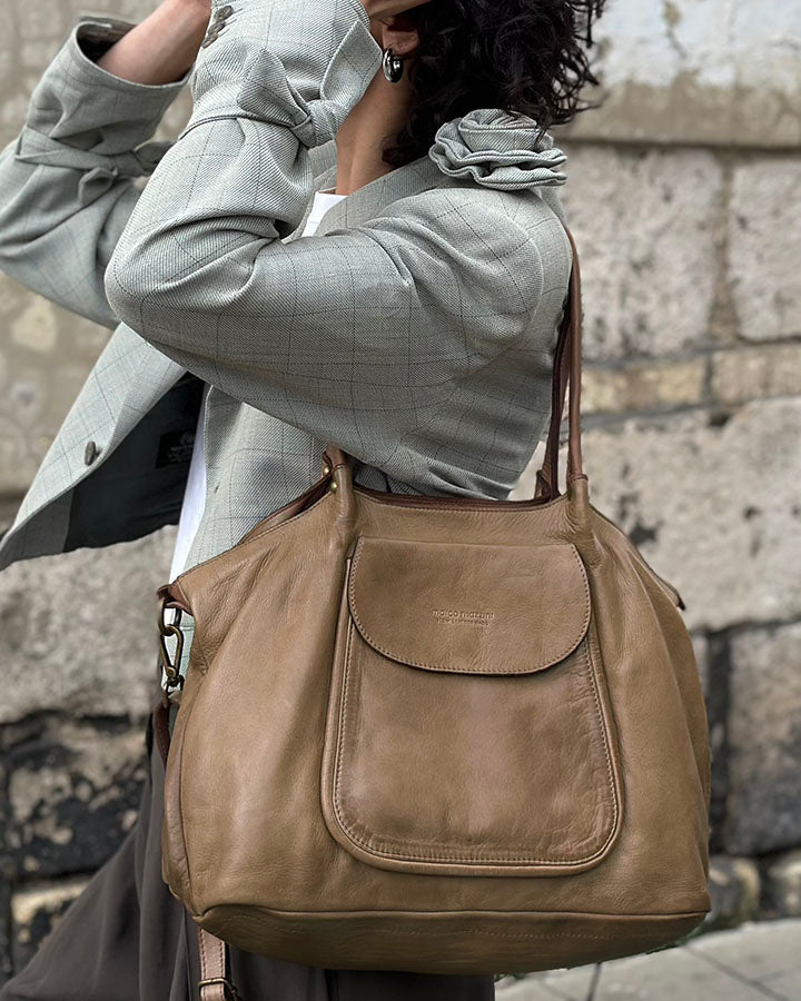 Agnes ● Duża damska torba skórzana na ramię