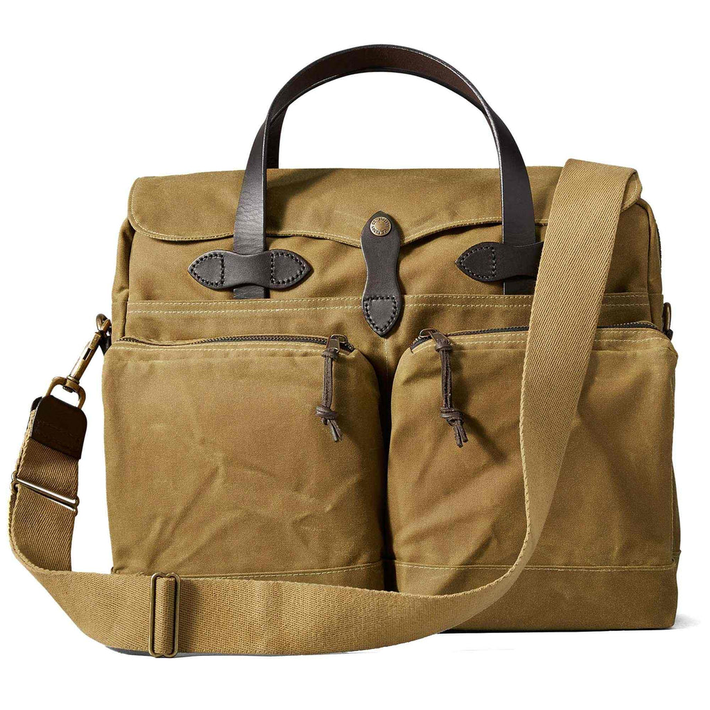 WAXMit WORKS stylowa torba biznesowa z woskowanego płótna canvas w kolorze khaki pustynne