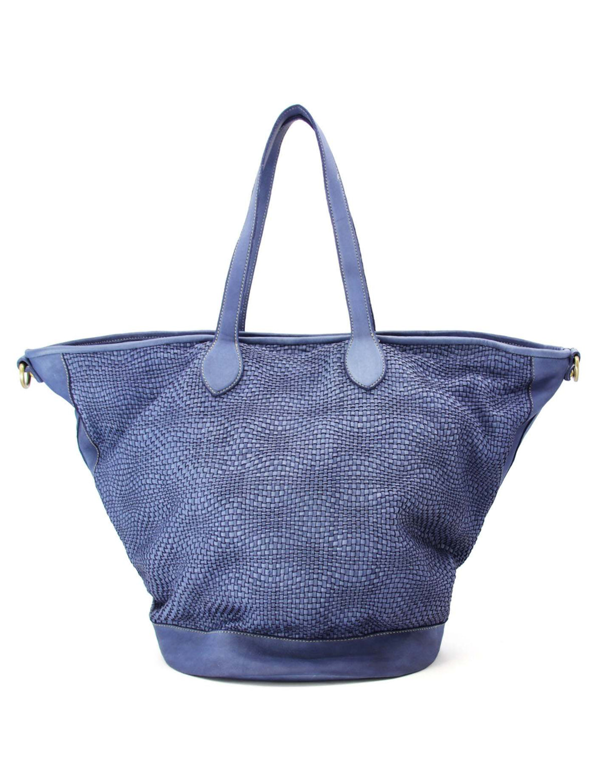 Cassia ● Trapezoidal leather women's shoulder bag shopper type A4