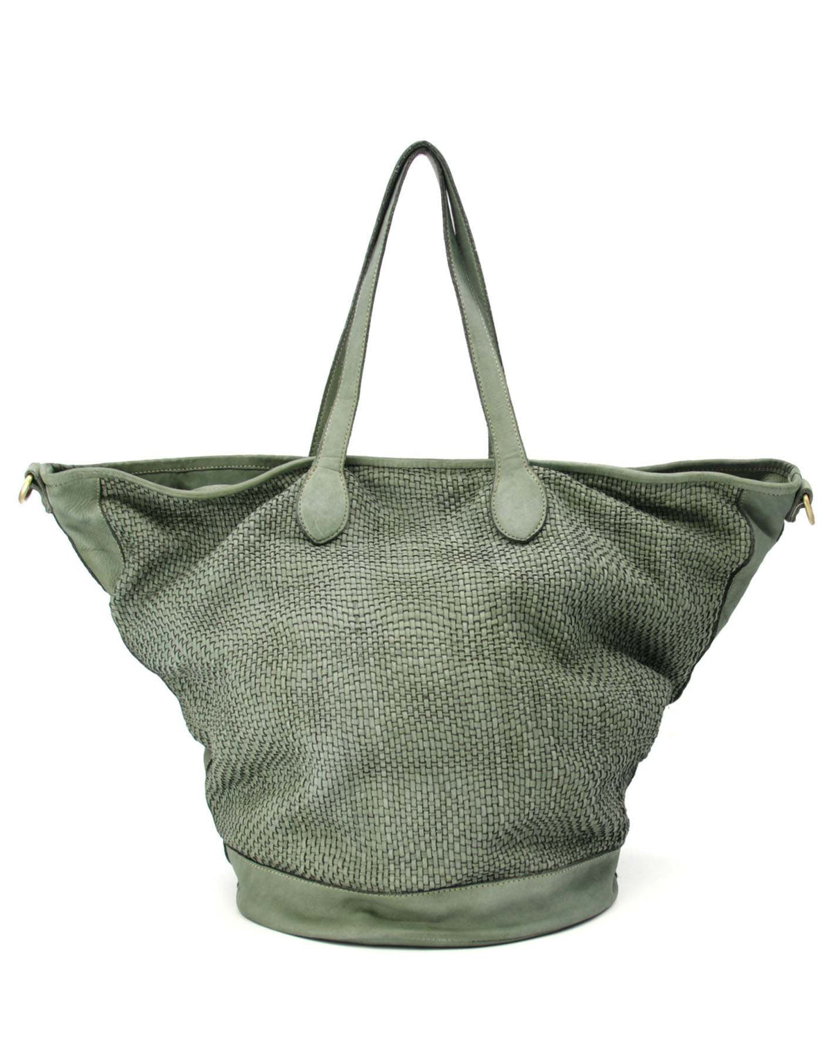 Cassia ● Trapezoidal leather women's shoulder bag shopper type A4