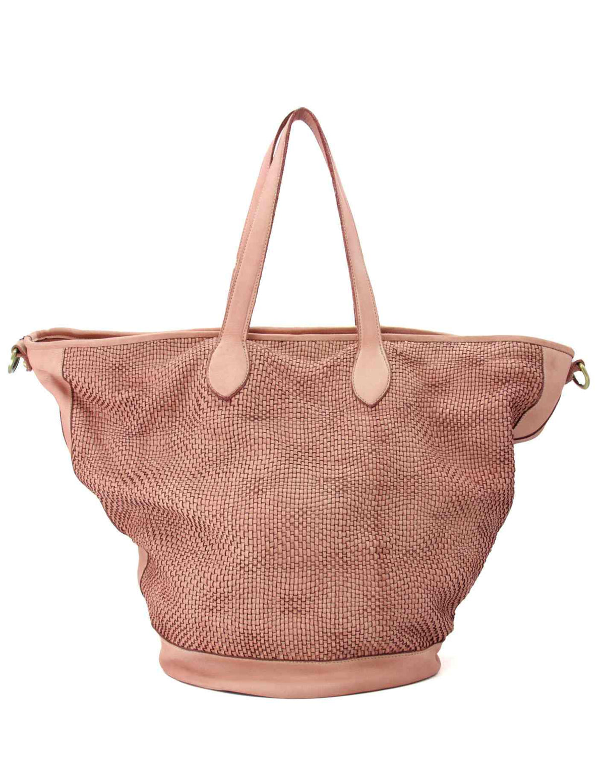 Cassia ● Trapezoidal leather women's shoulder bag shopper type A4