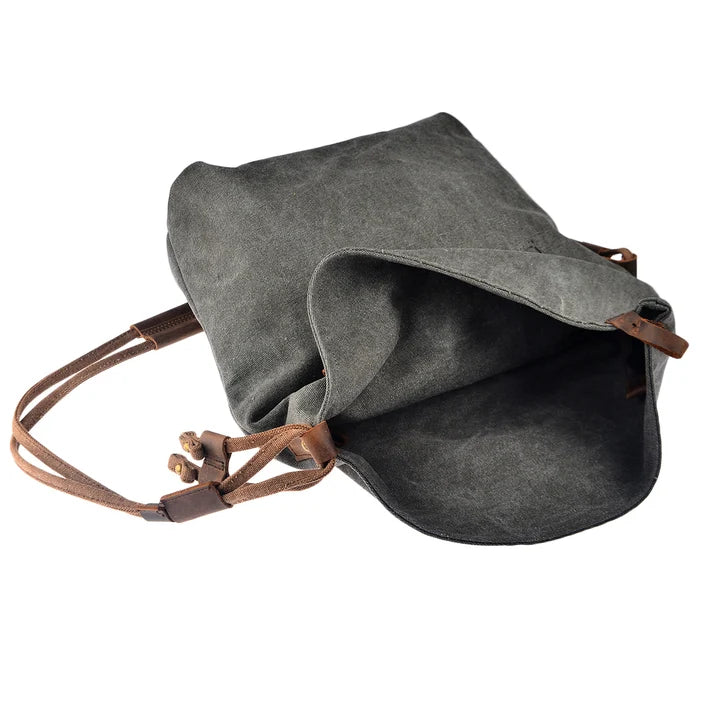 Spacious grey women's shoulder bag Hobo type with zipper closure