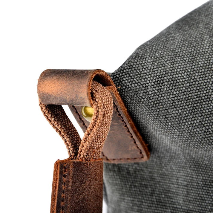 Grey canvas hobo bag for women
