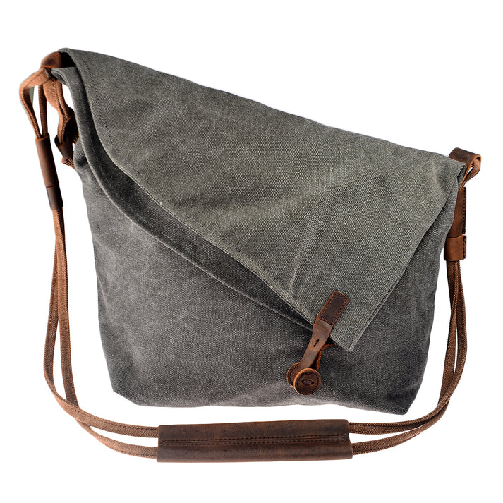 Women's cotton canvas hobo bag for shoulder or crossbody, grey
